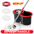Spin Mop & Bucket System with Hands-Free Wringer (155cm Stainless Steel Handle)