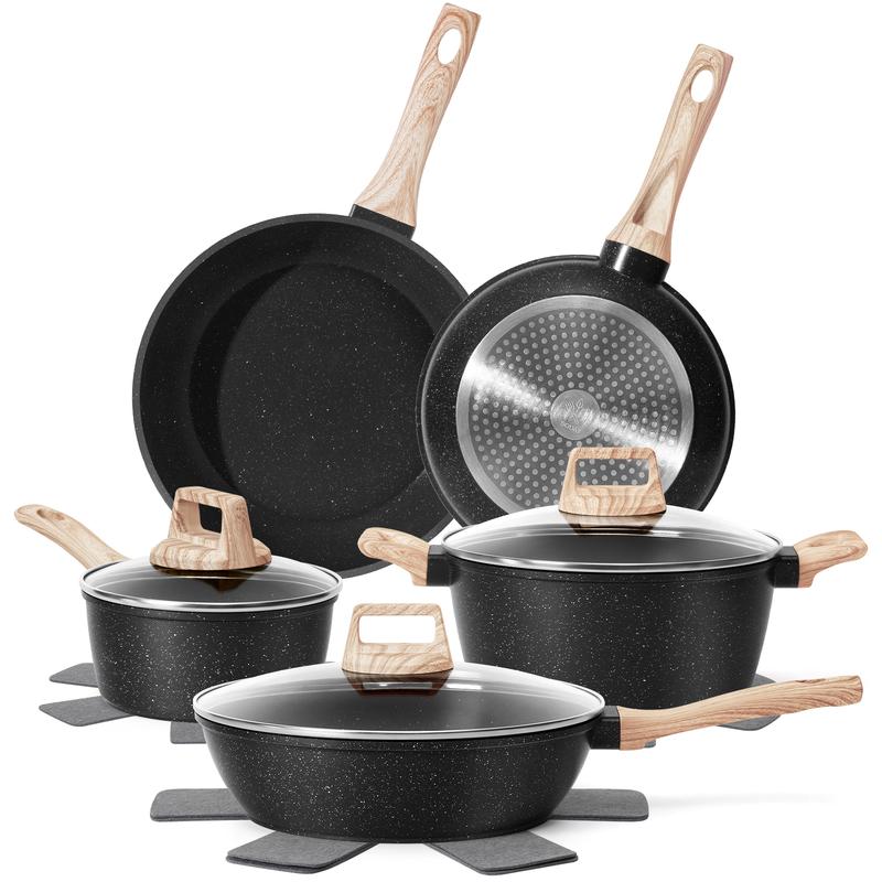 SODAY 12-Piece Healthy Granite Cookware Set (100% Toxin-Free & Non-Stick)