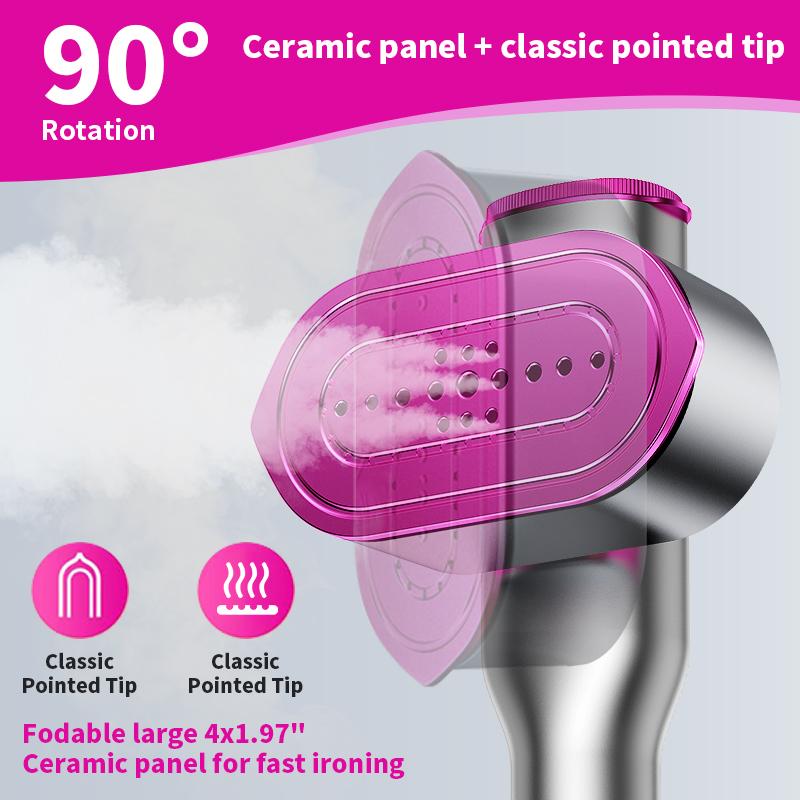 Dr.Flash Portable Garment Steamer | 5-Second Fast Heat, 7 Modes & LED Display – 90° Swivel Handle, Perfect for Travel & Home