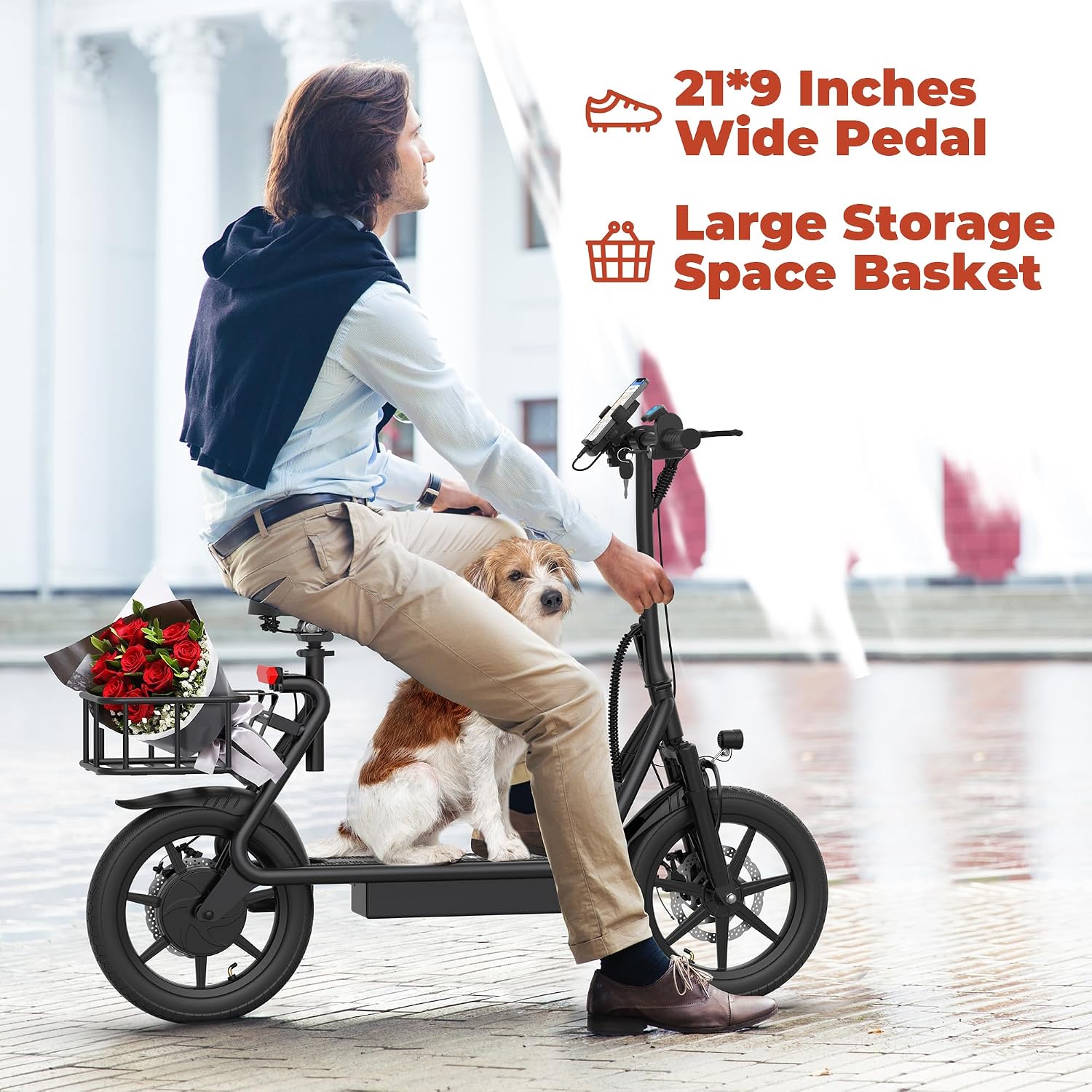 AOVOPRO ESBS 500W Electric Commuter Scooter | Comfort Edition with Shopping Basket