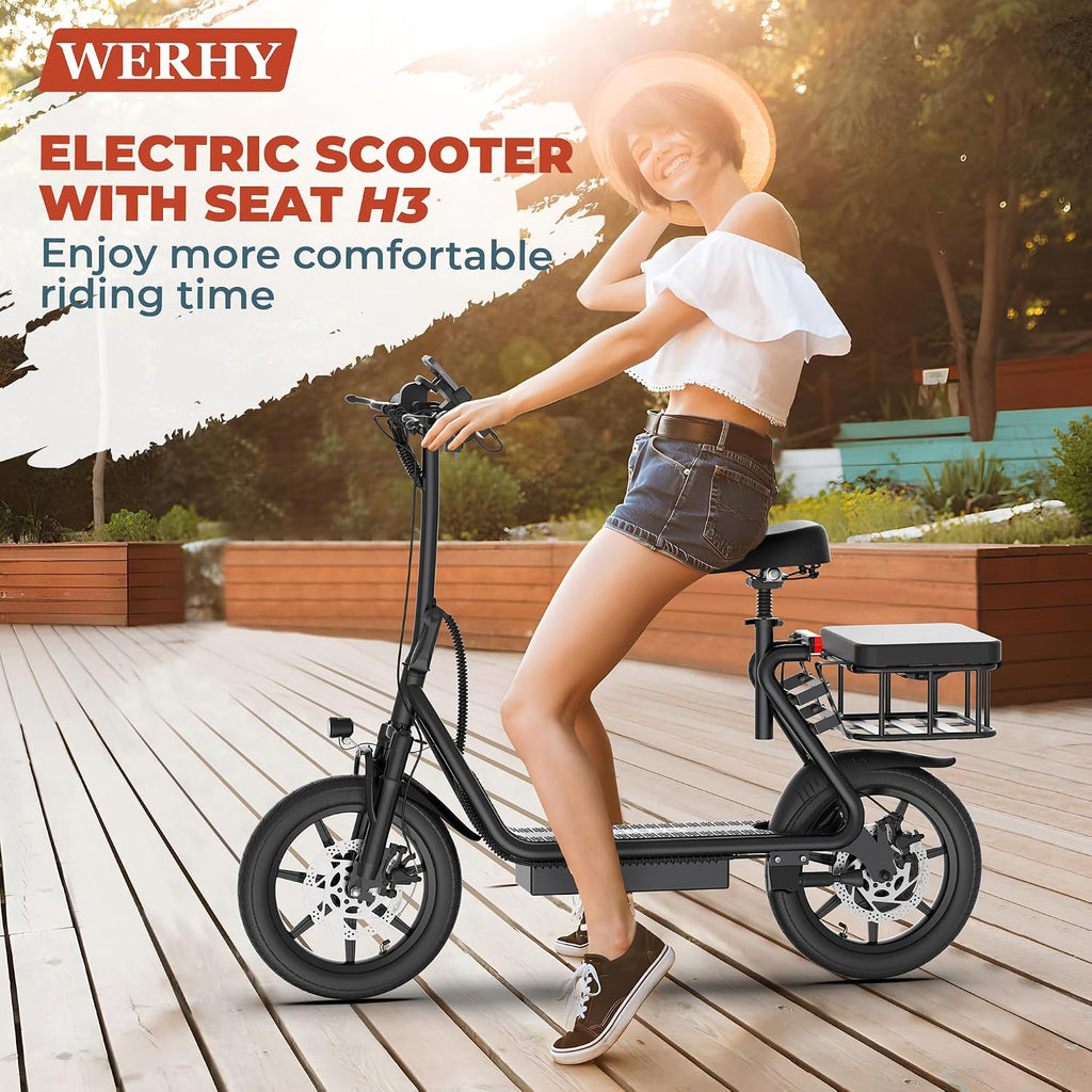AOVOPRO ESBS 500W Electric Commuter Scooter | Comfort Edition with Shopping Basket