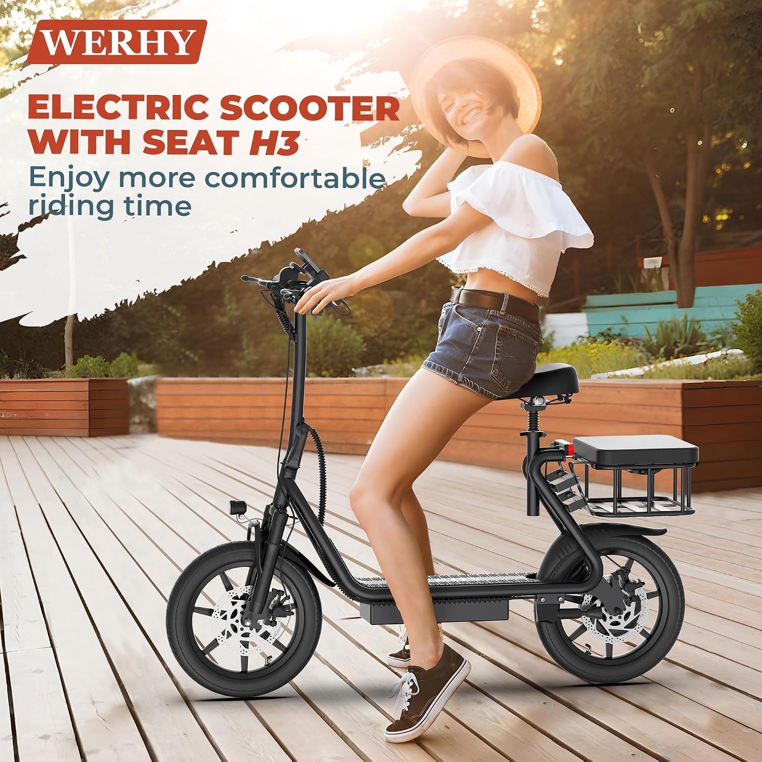 AOVOPRO ESBS 500W Electric Commuter Scooter | Comfort Edition with Shopping Basket