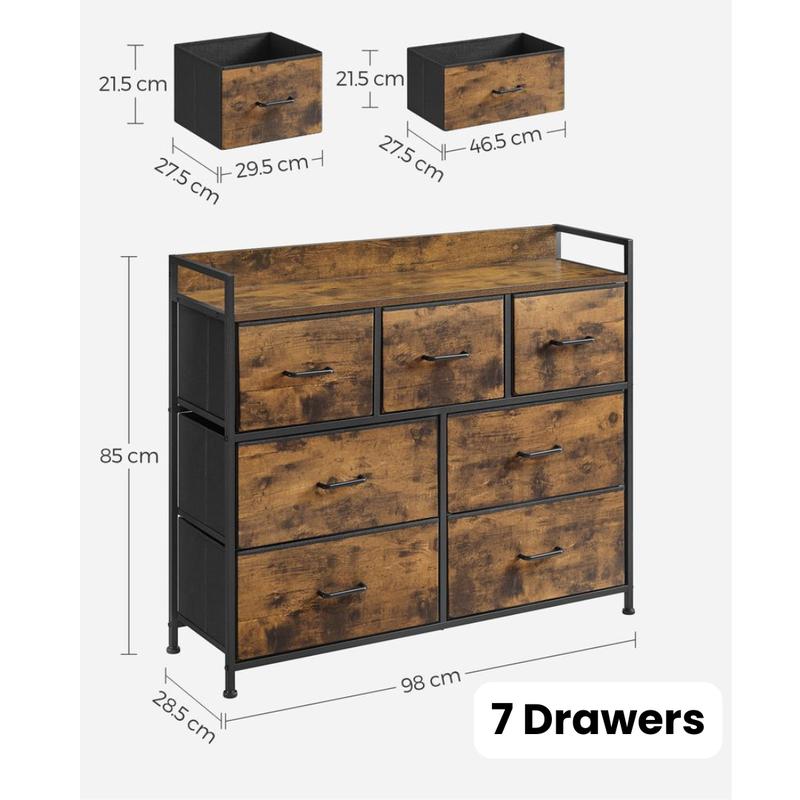 SONGMICS Modern 7-Drawer Storage Unit | Space-Saving Organizer for Bedrooms
