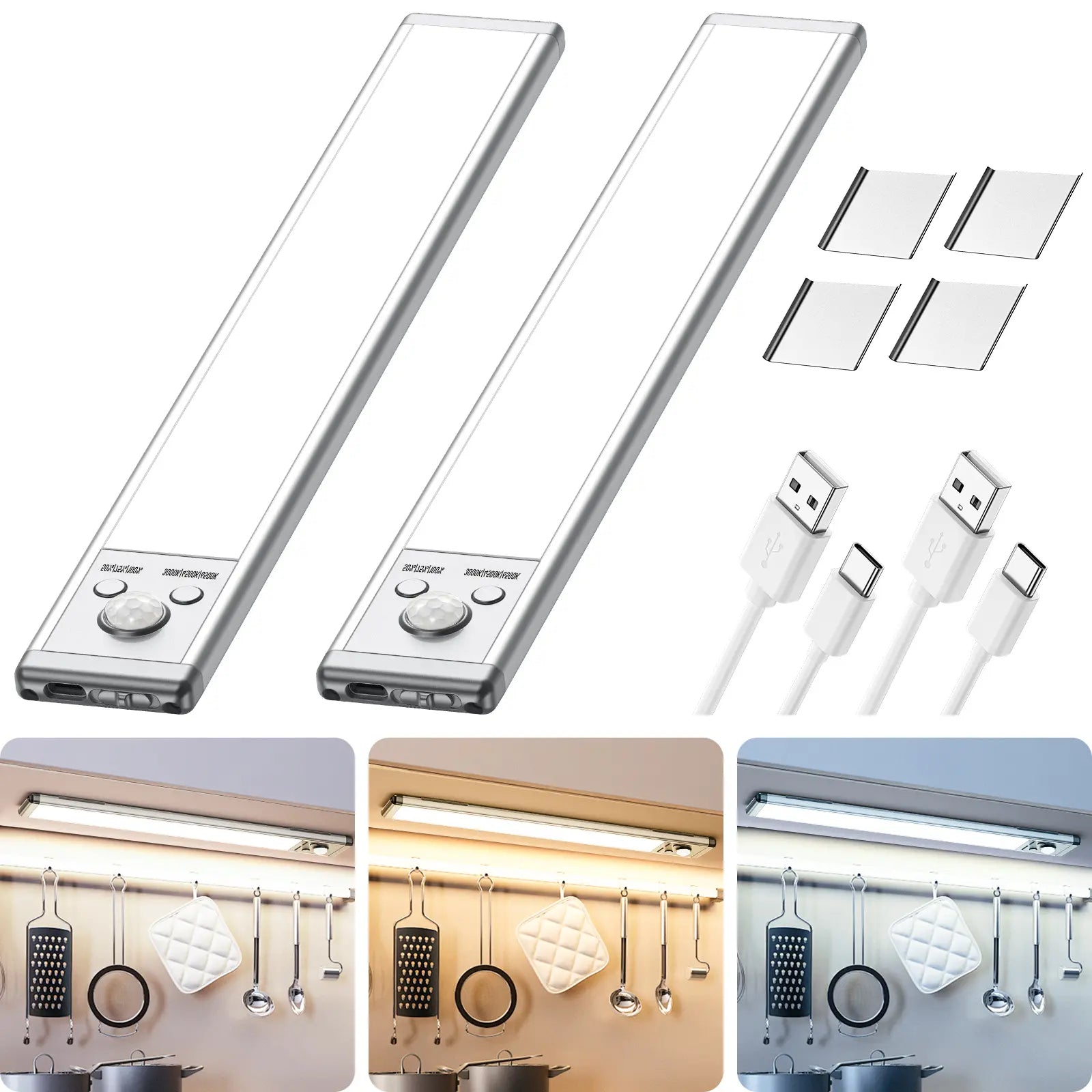 SHINE PAL Under Cabinet Motion Sensor Light | USB Rechargeable, Magnetic Mount & Dimmable – Ideal for Kitchen, Wardrobe, Pantry & Garage