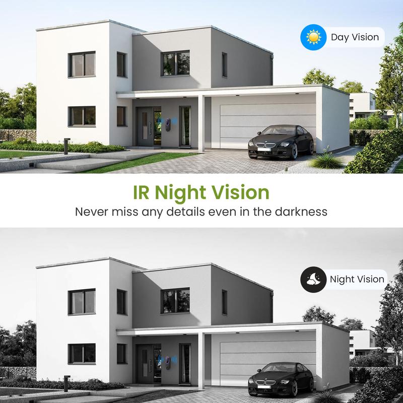 Wireless Video Doorbell Camera | 1080P HD with AI Human Detection, Night Vision & Two-Way Audio – No Wiring, Battery Powered