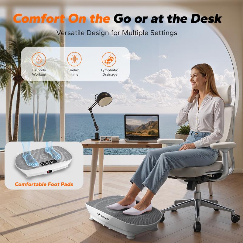 Merach Slim Vibration Plate | Compact Whole Body Workout Machine for Toning & Lymphatic Drainage – Home Gym Essential