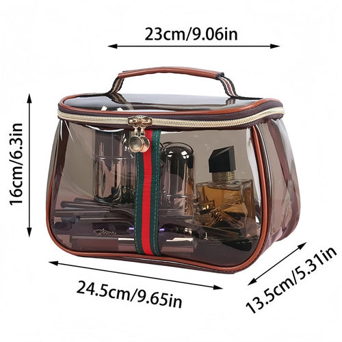 3-Pack Retro Vanity Makeup Bag Set | Large-Capacity, Waterproof & Transparent – Travel Storage for Toiletries, Skincare & Cosmetics